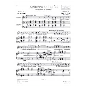 Ariette Oubliee Chant-Piano (Poesie De Verlaine